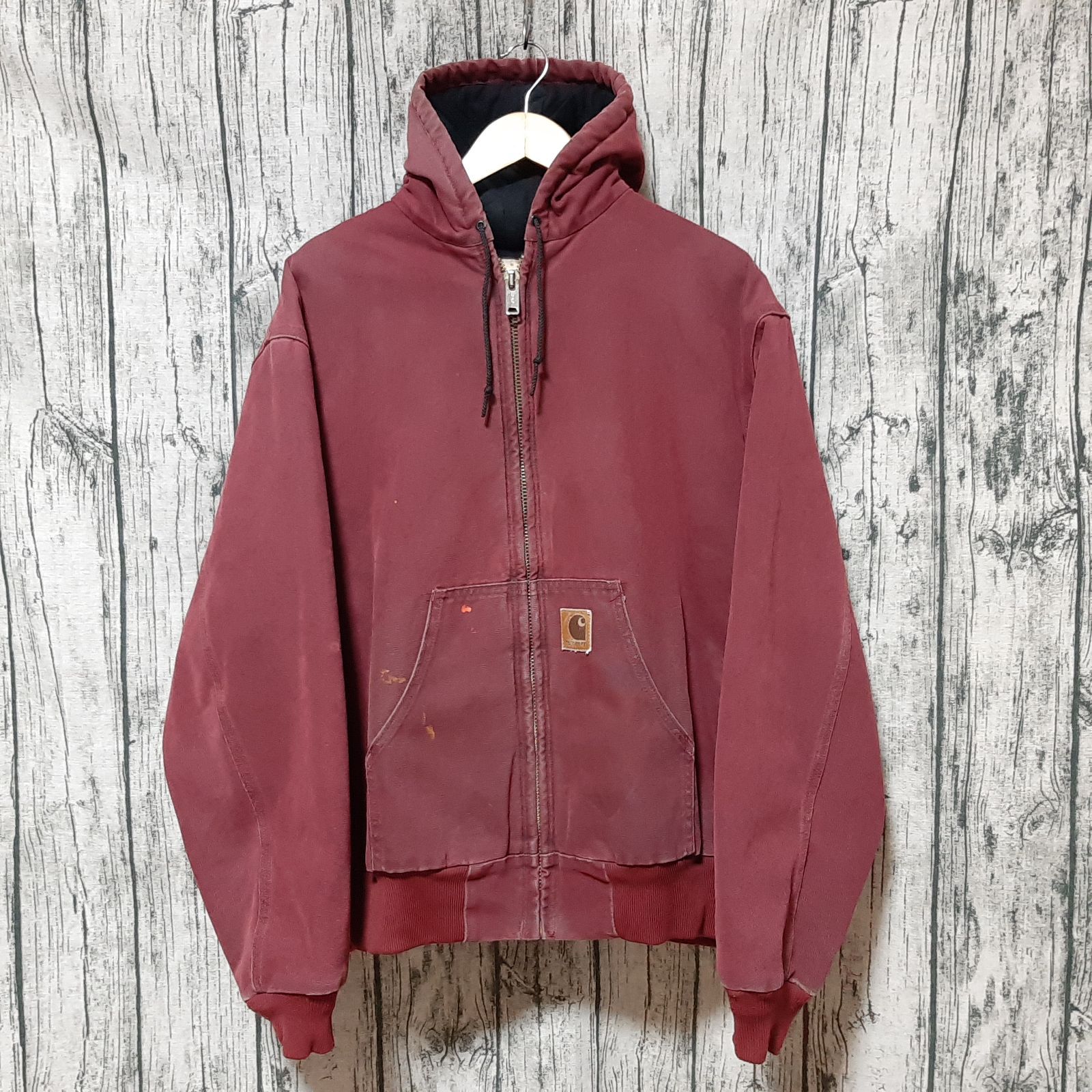 size XL】99年製 Carhartt アクティブジャケット ブリック 革ロゴ