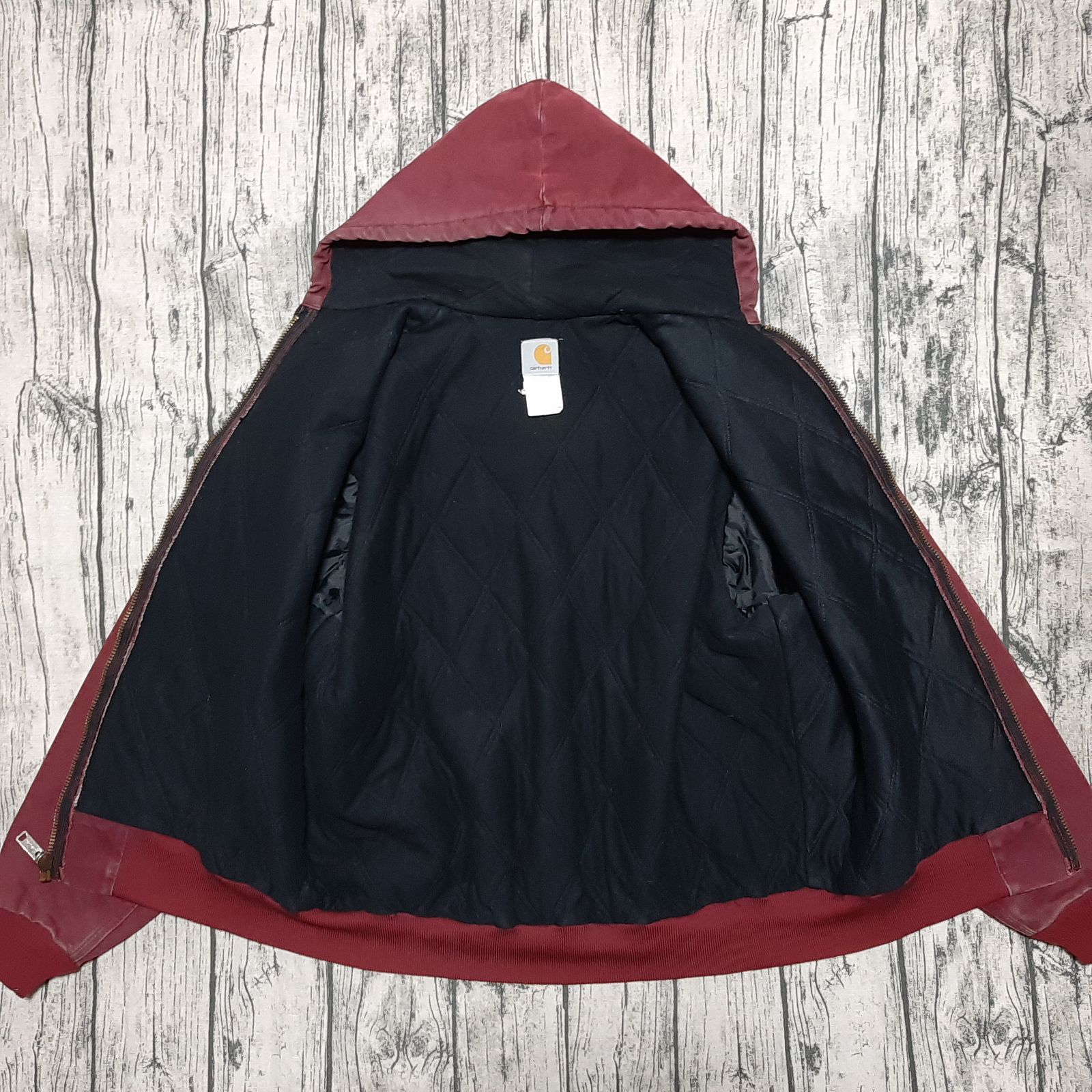 size XL】99年製 Carhartt アクティブジャケット ブリック 革ロゴ