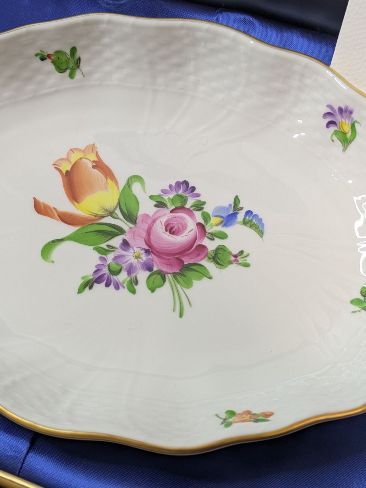 ヘレンド チューリップの花束 BT オーバル プレート 19.7cm 中皿