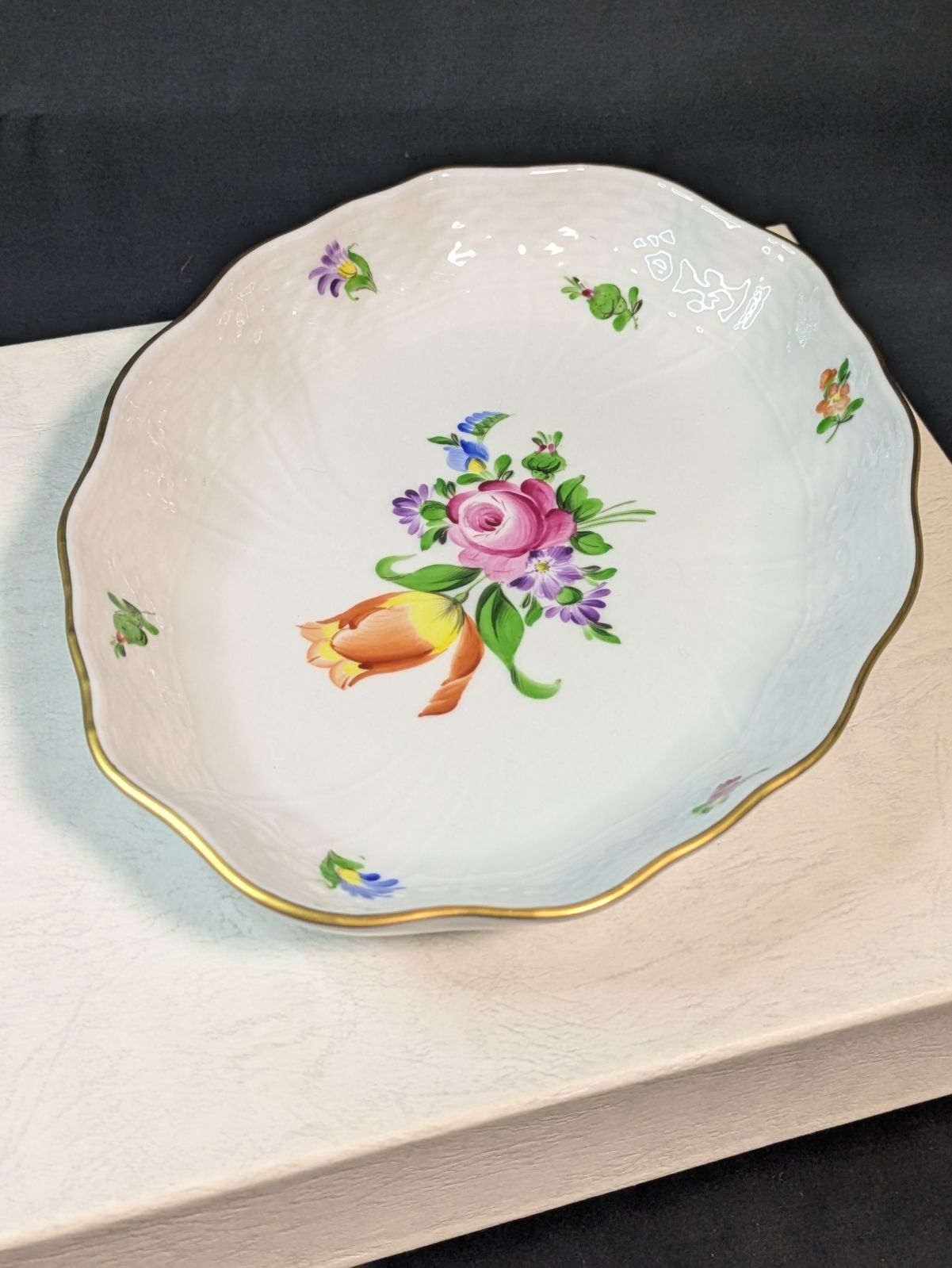 ヘレンド チューリップの花束 BT オーバル プレート 19.7cm 中皿