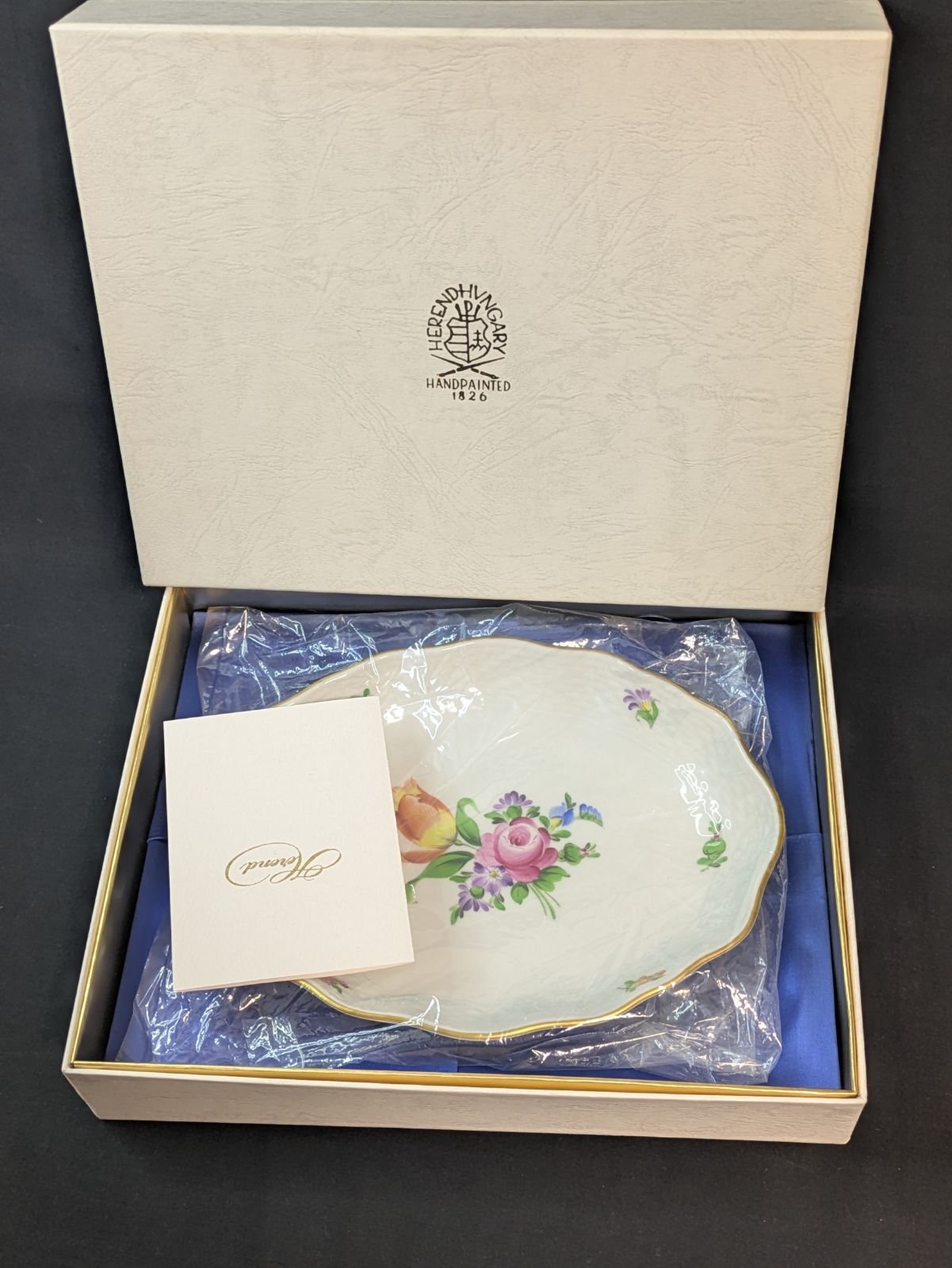 ヘレンド チューリップの花束 BT オーバル プレート 19.7cm 中皿