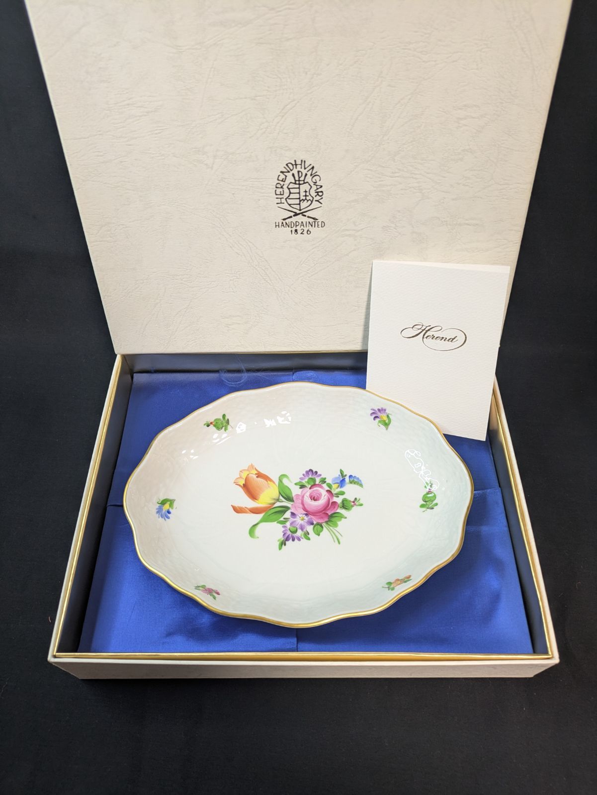 ヘレンド チューリップの花束 BT オーバル プレート 19.7cm 中皿