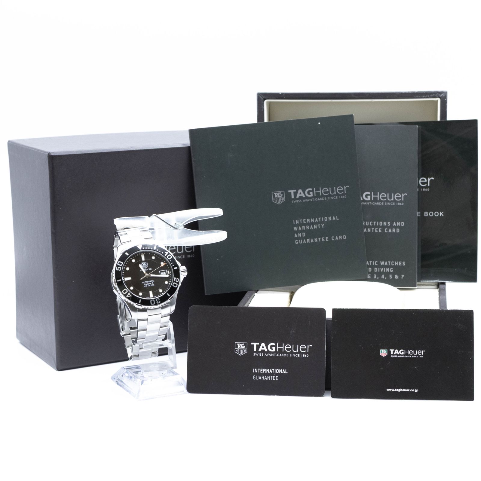  タグホイヤー TAG HEUER アクアレーサー オートマティック キャリバー 5 WAN2110 BA0822 TAG Heuer Aquaracer 自動巻き 腕時計 メンズ ユニセックス 黒 ストライプ 自動巻き時計 腕時計(アナログ)