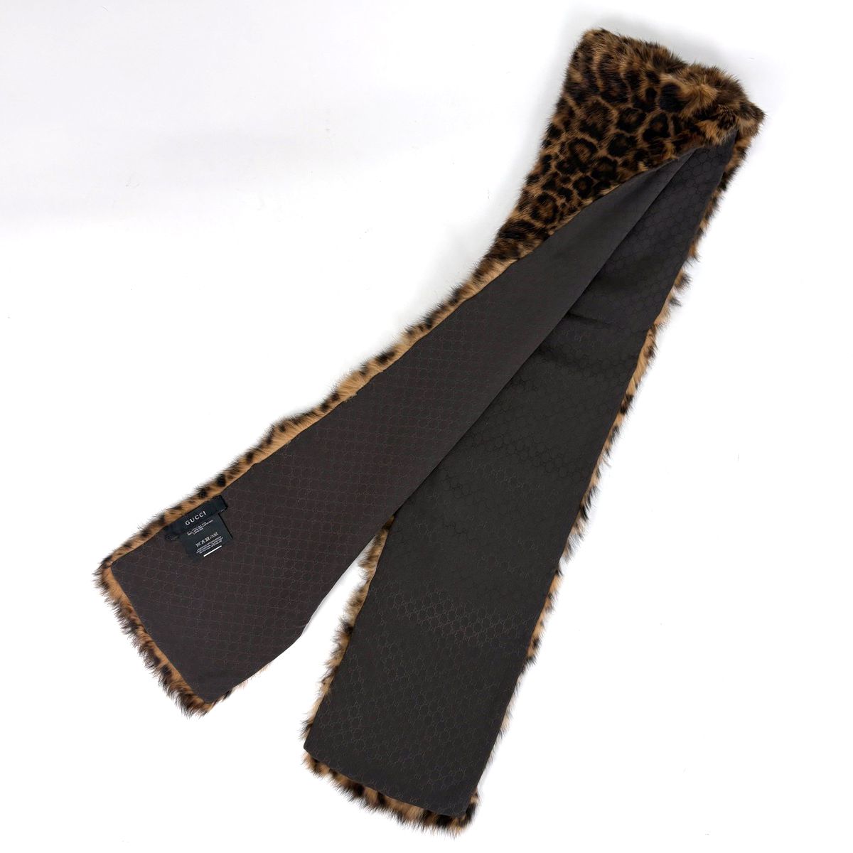 グッチ GUCCI マイクロGG マフラー ラパンファー レオパード柄