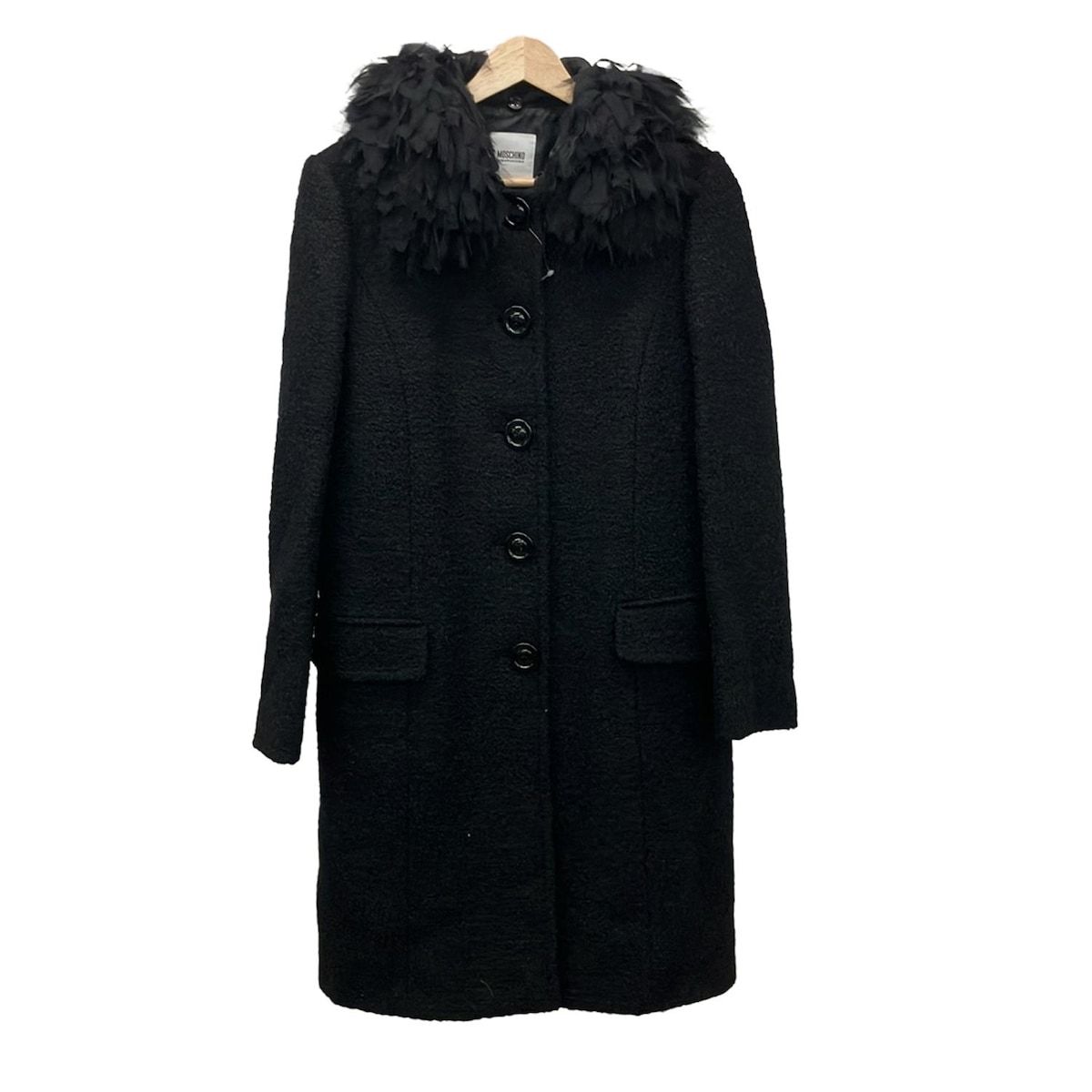 MOSCHINO モスキーノ チープ&シック Aライン ウールコート 黒 MOSCHINO モスキーノ チープ&シック Aライン ウールコート 黒