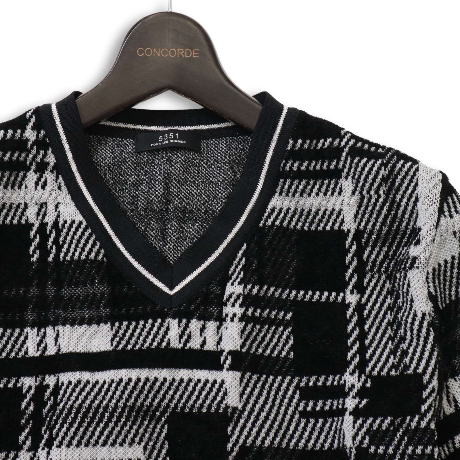 美品】5351 POUR LES HOMMES 5351プールオム 秋冬 チェック 幾何学☆ V