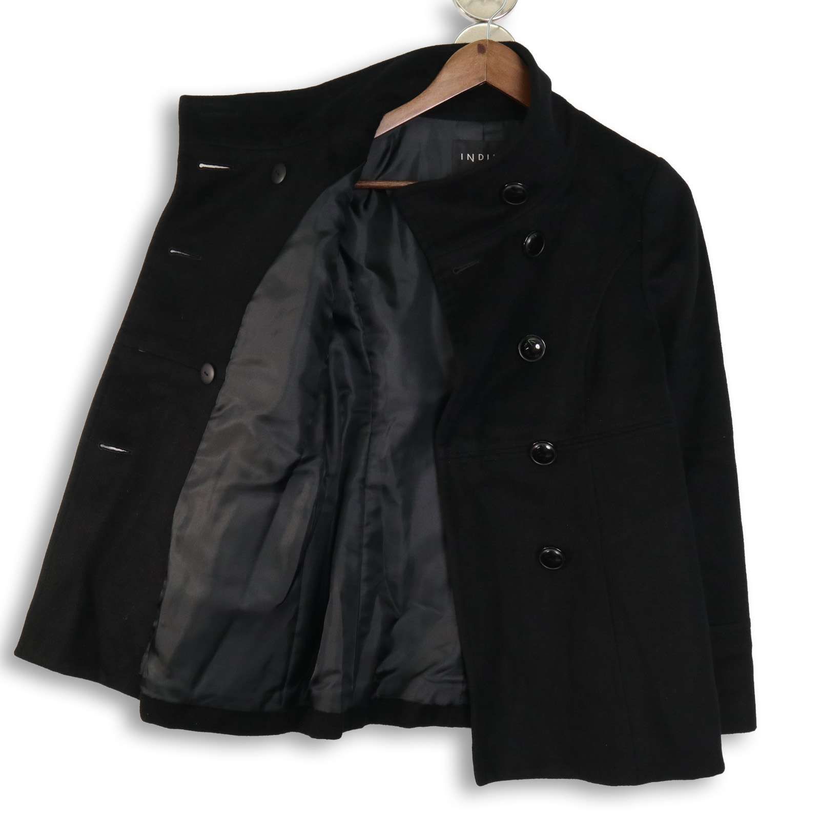 INDIVI インディヴィ 秋冬☆ アンゴラ スタンドカラー コート Sz.40