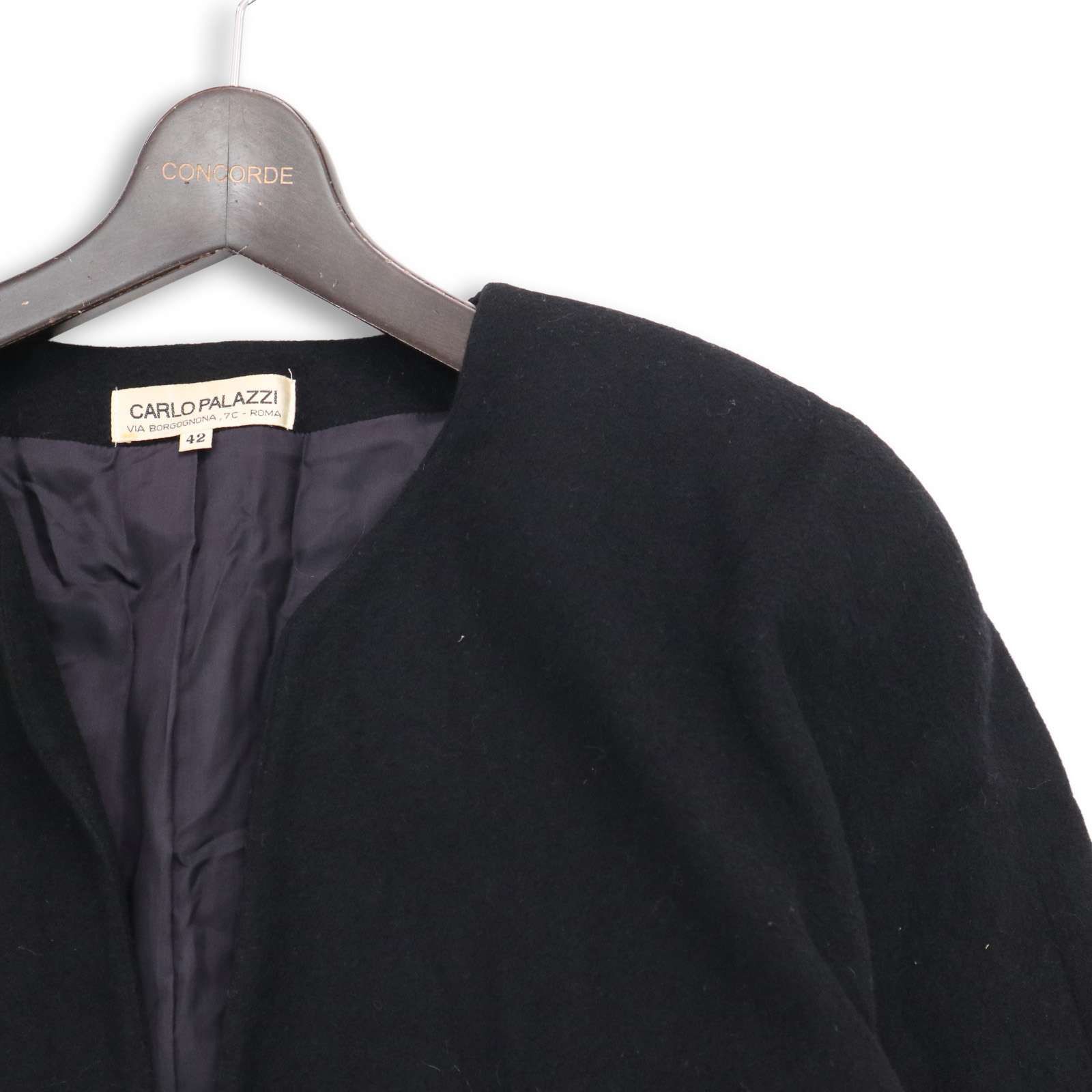 CARLO PALAZZI カルロ パラッツィ 秋冬☆ ノーカラー ジャケット Sz.42