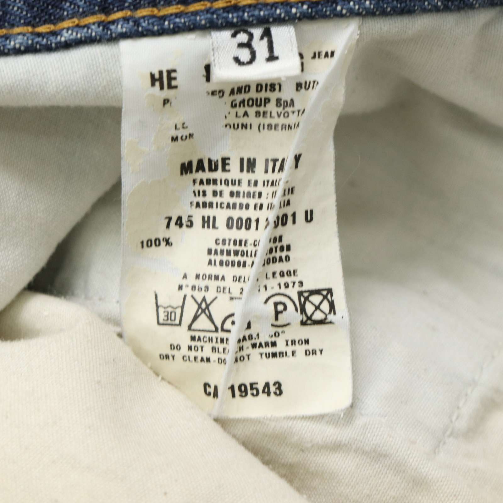 本人期 90s 1998☆ HELMUT LANG ヘルムートラング USED加工 デニム