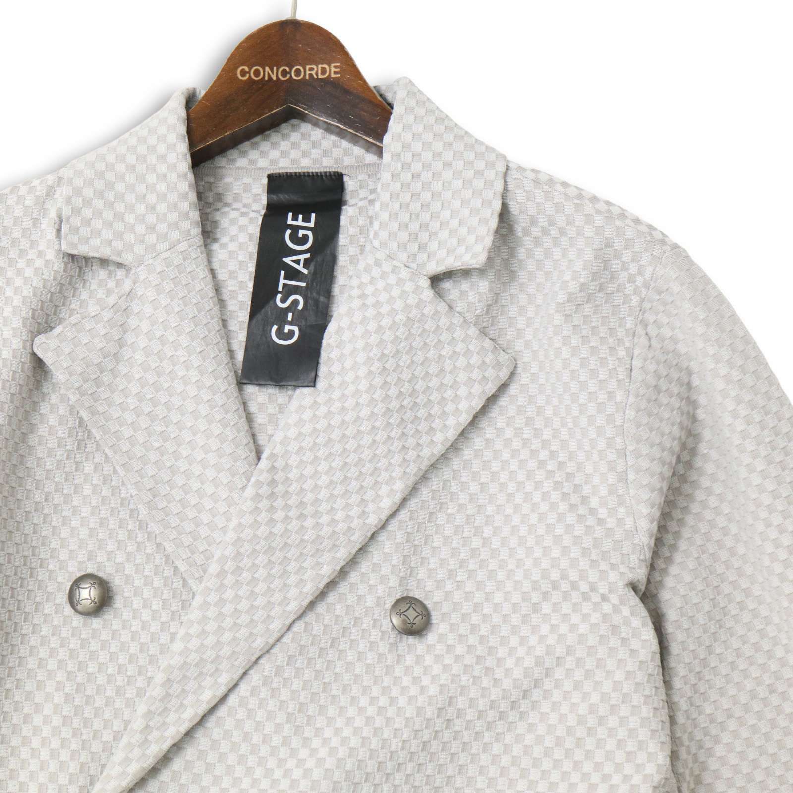 g-stage ジーステージ 通年☆ 刻印 銀ボタン リンクス チェック サマー