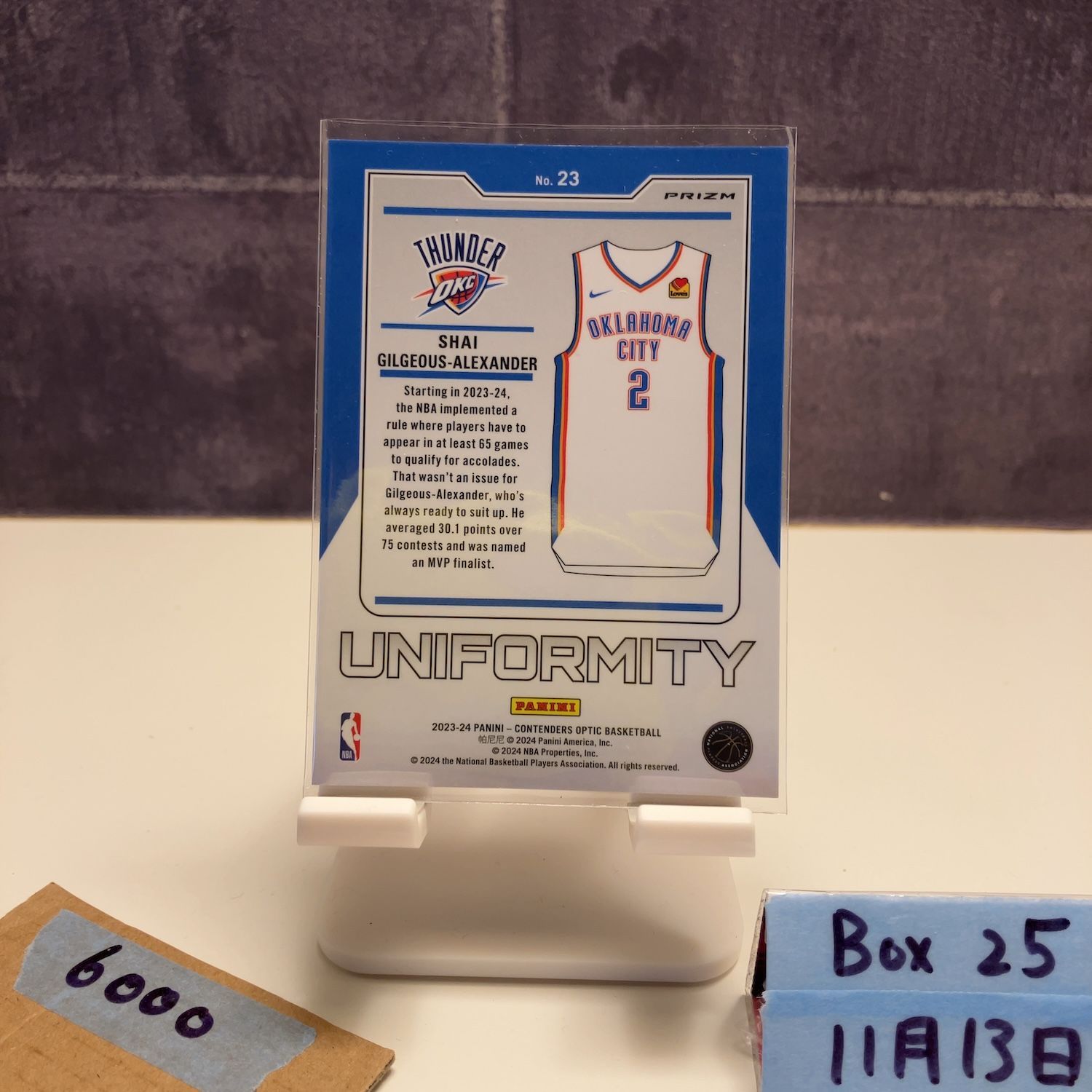 【PSA鑑定済】直筆サインジャージSHAI GILGEOUS-ALEXANDER PSA鑑定済】直筆サインジャージSHAI GILGEOUS-ALEXANDER PSA鑑定済