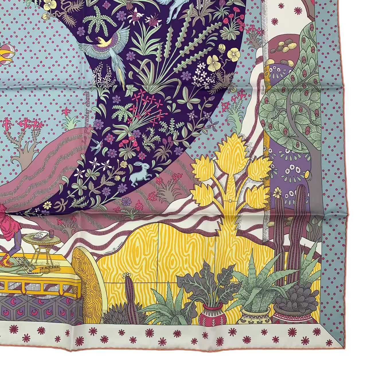 新品同様 HERMES エルメス カレ90 Le Premier Chant 始まりの歌