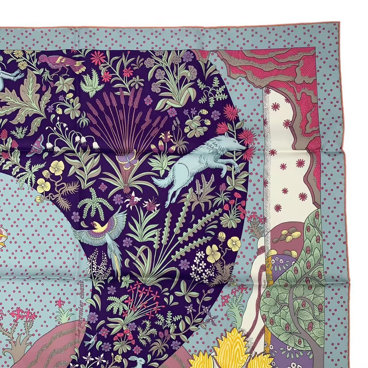 新品同様 HERMES エルメス カレ90 Le Premier Chant 始まりの歌