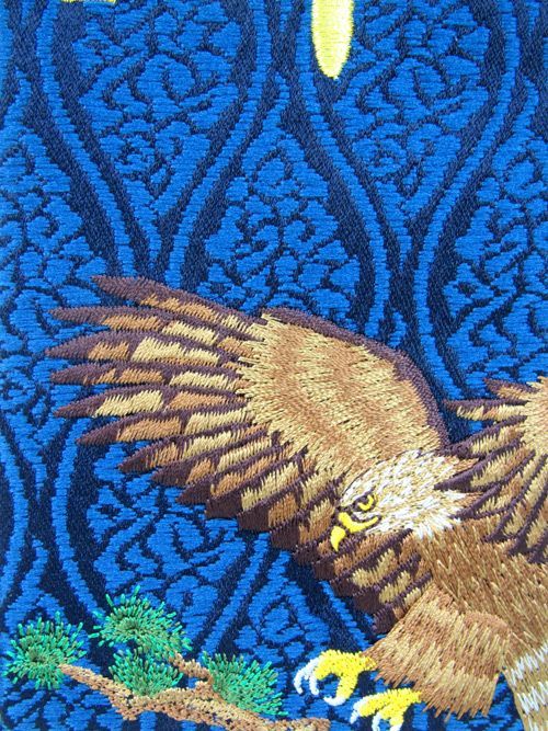 五月人形男の子名前旗 201-338 藍 特小 鷹 全長30 台付.MK