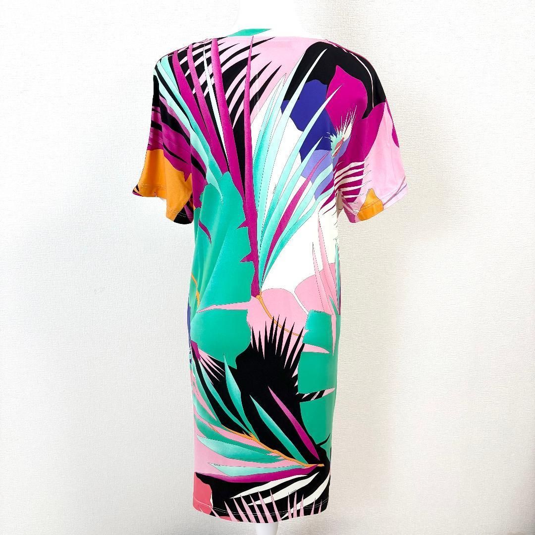 レオナール 半袖 ロング カットソー ワンピース 総柄 M マルチカラー LEONARD 半袖ロングワンピース 38 白×マルチ ボタニカル - メルカリ