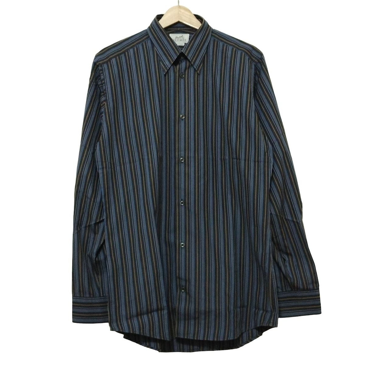 HERMES(エルメス) 長袖シャツ サイズ15 1/2 メンズ美品 - ダーク