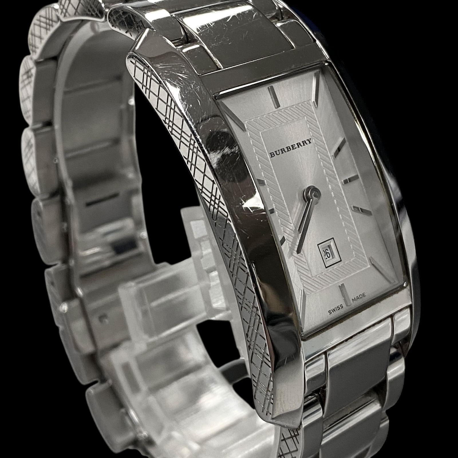 BURBERRY シルバー 時計 新品電池 稼働品 BURBERRY バーバリー BU1056 メンズ腕時計 クォーツ