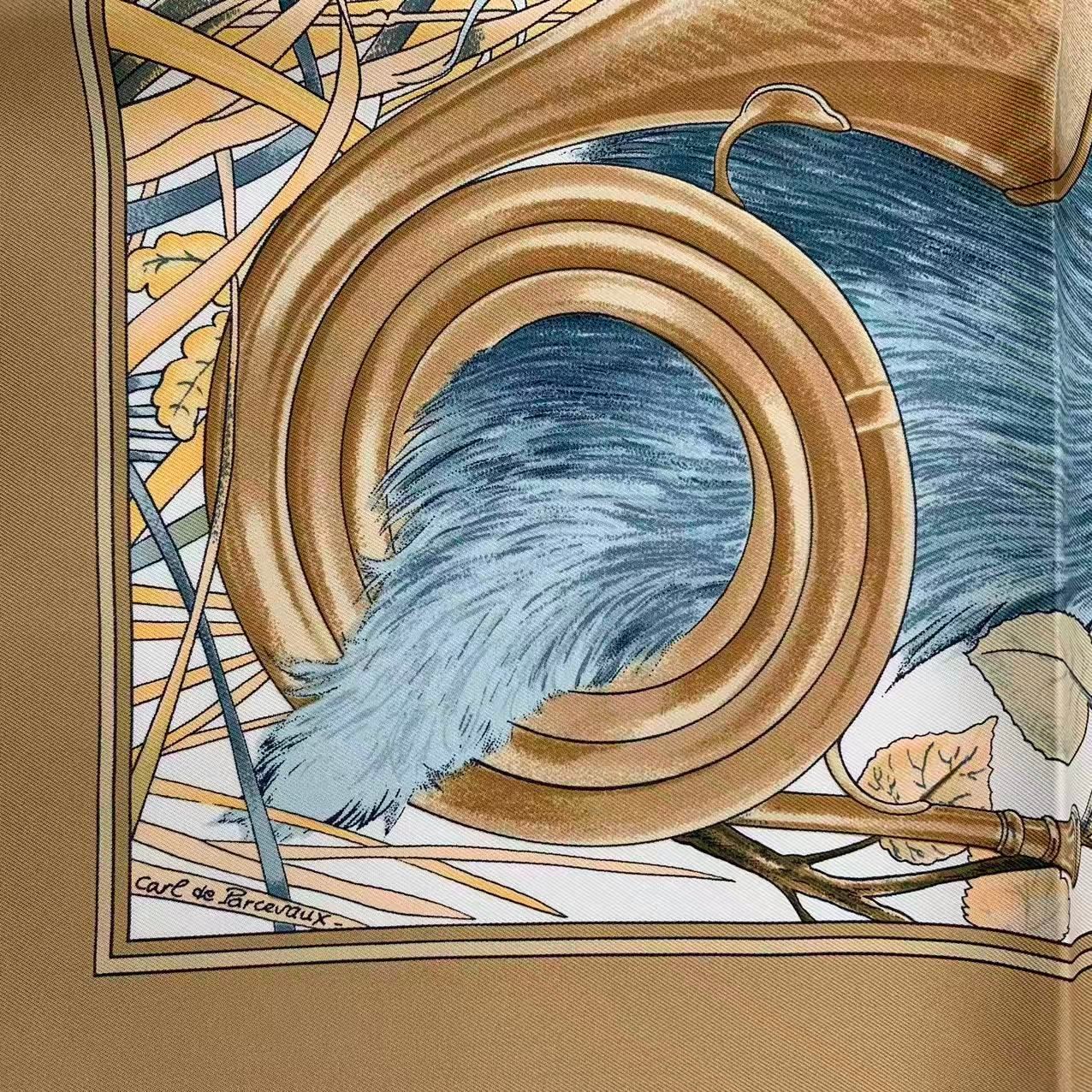 未使用品 HERMES エルメス スカーフ シルク カレ90 CHASSE au BOIS 森
