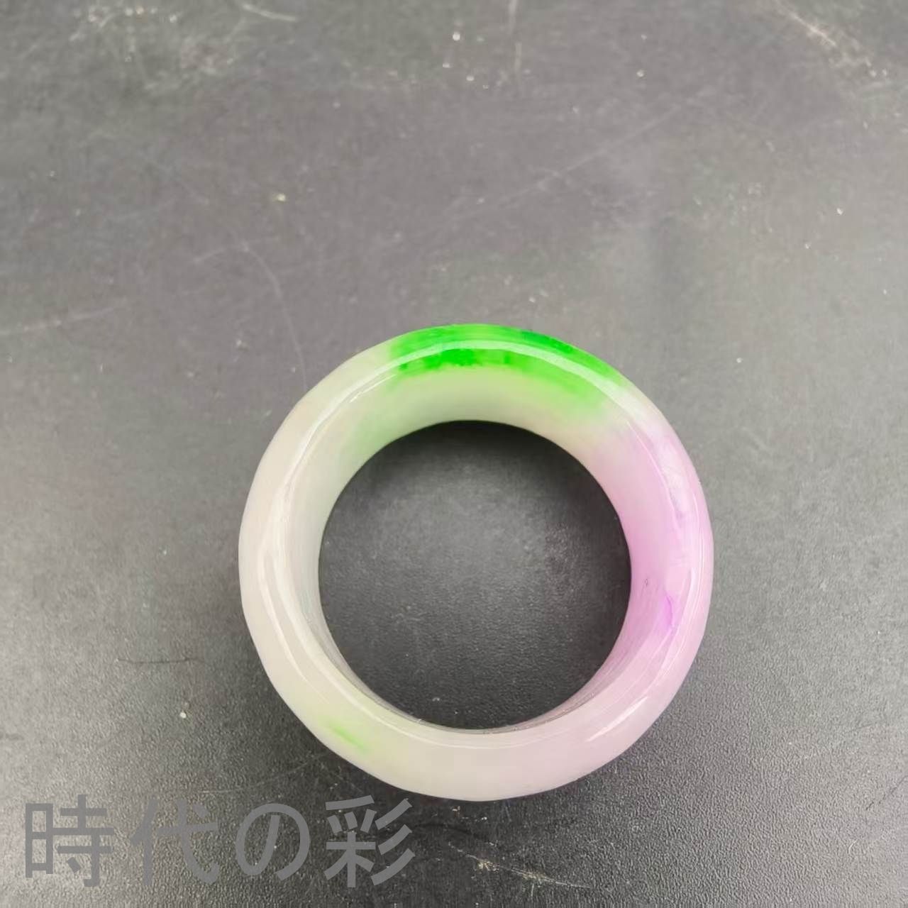 古玉老翡翠 指環リング』中国古美術 古代ミャンマー 紫青老種 手工彫刻