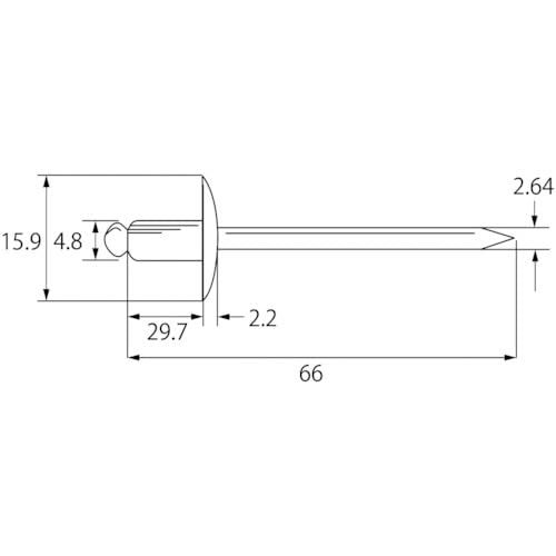 エビ ブラインドリベットラージフランジ 500本入 アルミ|スティール6-16