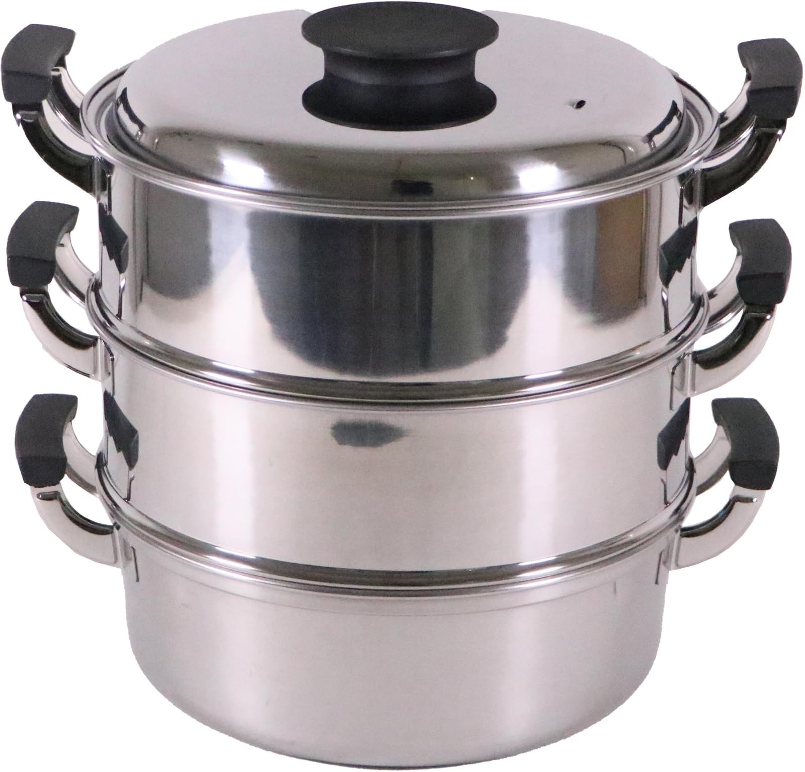 桃印 18-0丸型蒸器 3段27 cm