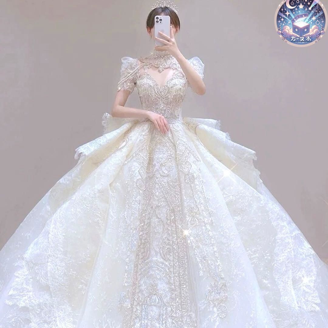 【新品・未使用】ドレス専用インナー・手袋・ヴェール等全セット　ウェディングドレス 新品 未使用 ウェディングドレス レディースドレス 高級ウェディング