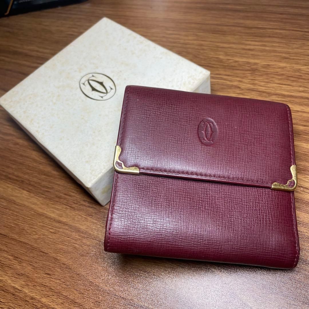 希少品】カルティエ マスト 二つ折り財布 ボルドー 箱付 - メルカリ
