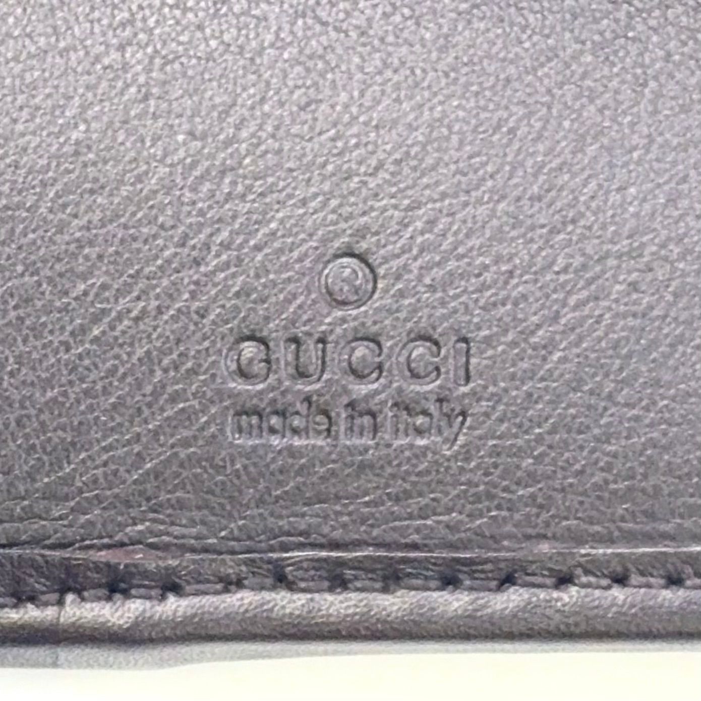 GUCCI マイクログッチシマ GG柄 6連 レザー グリーン×ブラウン キー