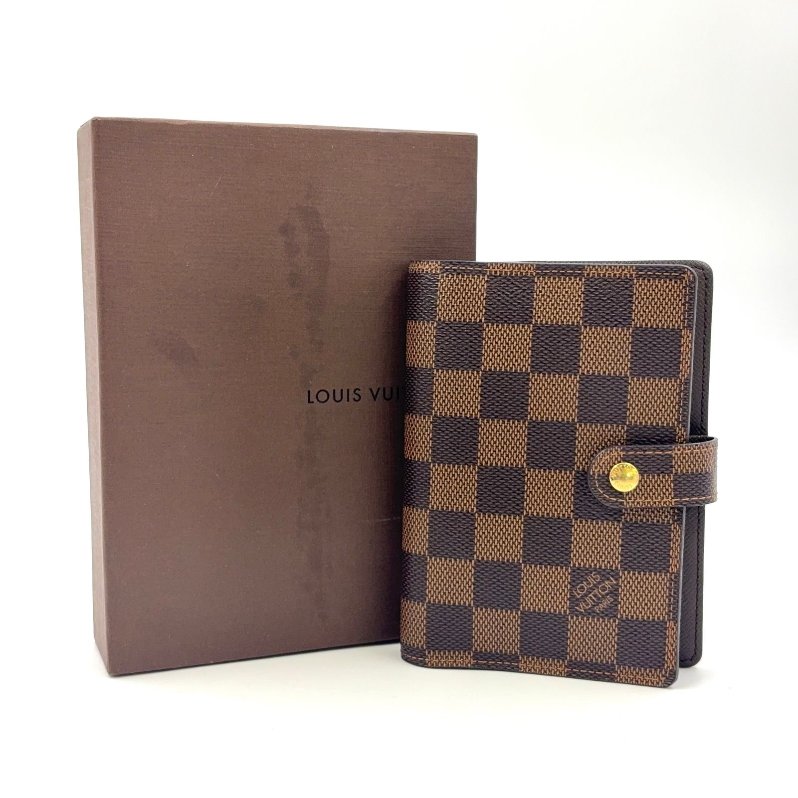 LOUIS VUITTON アジェンダPM ダミエ イニシャル入り PVC ブラウン 手帳
