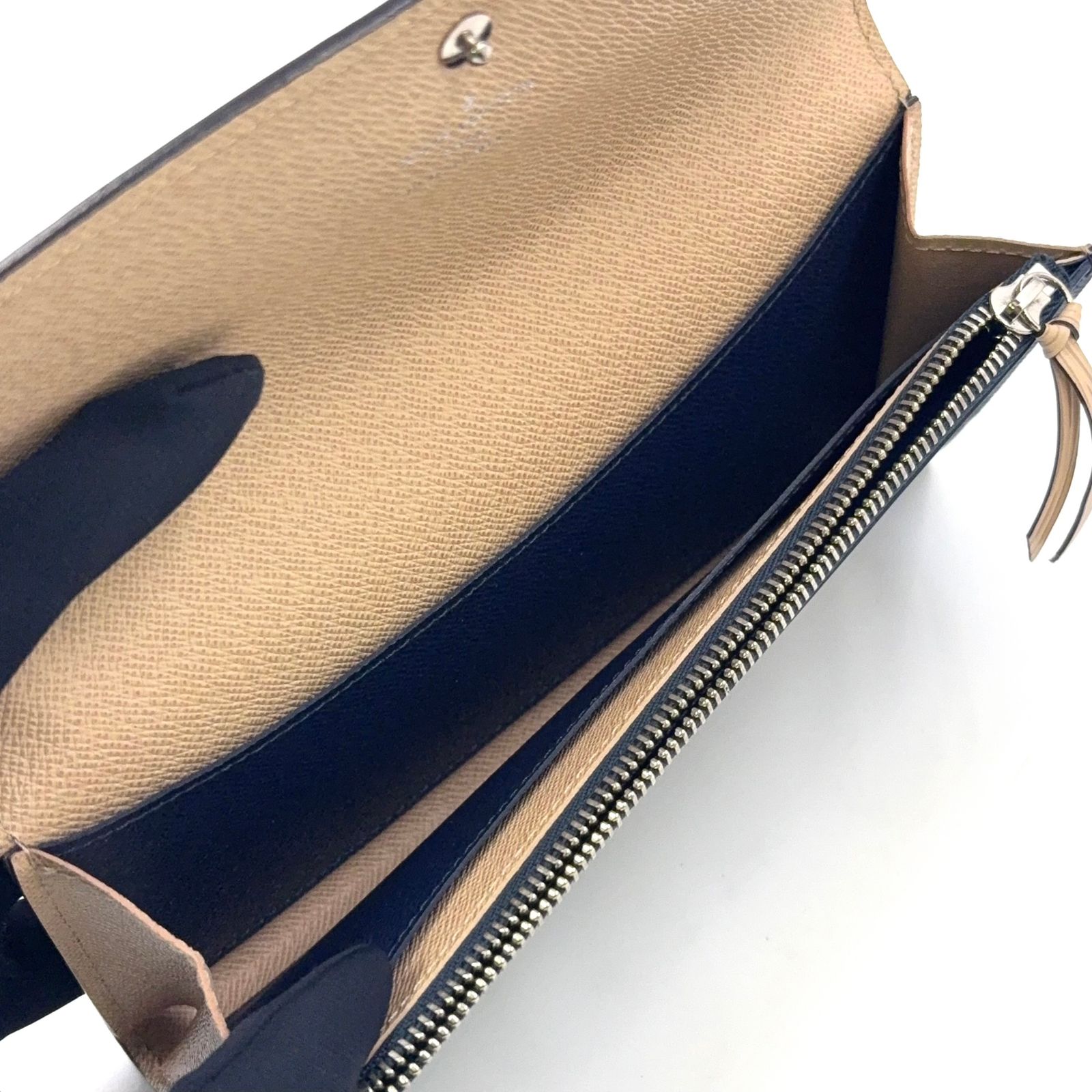 LOUIS VUITTON ポルトフォイユ エミリー エピ レザー ネイビー 二