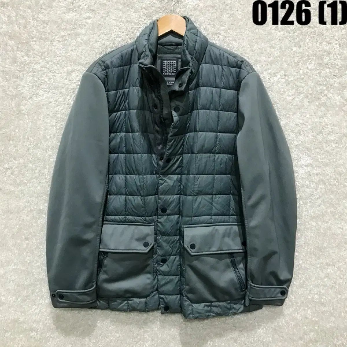 GEOX(ジェオックス) メンズ キルティング ダウン アウター グレー L 