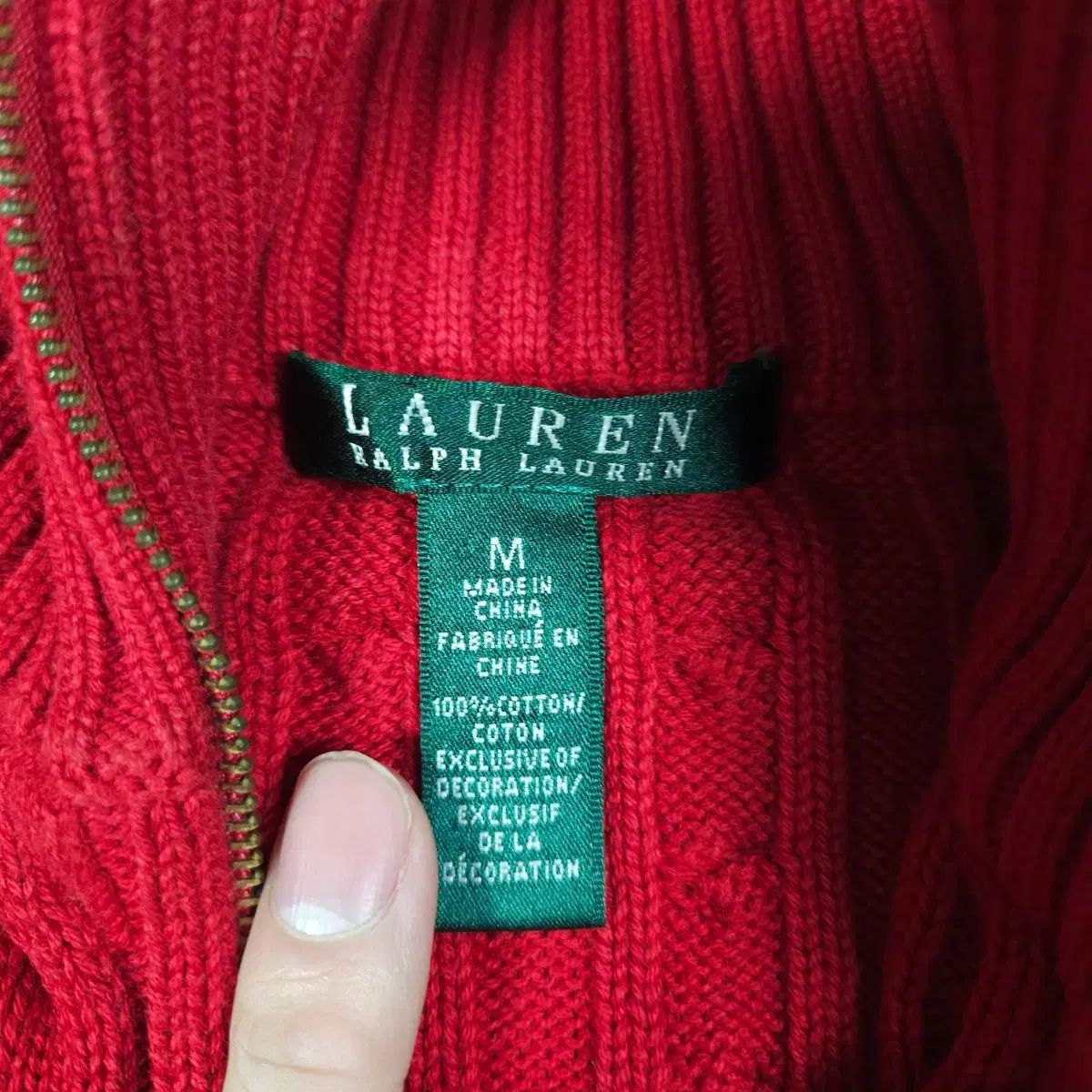 ポロラルフローレン ケーブル編み ニット ジップアップ M - メルカリ