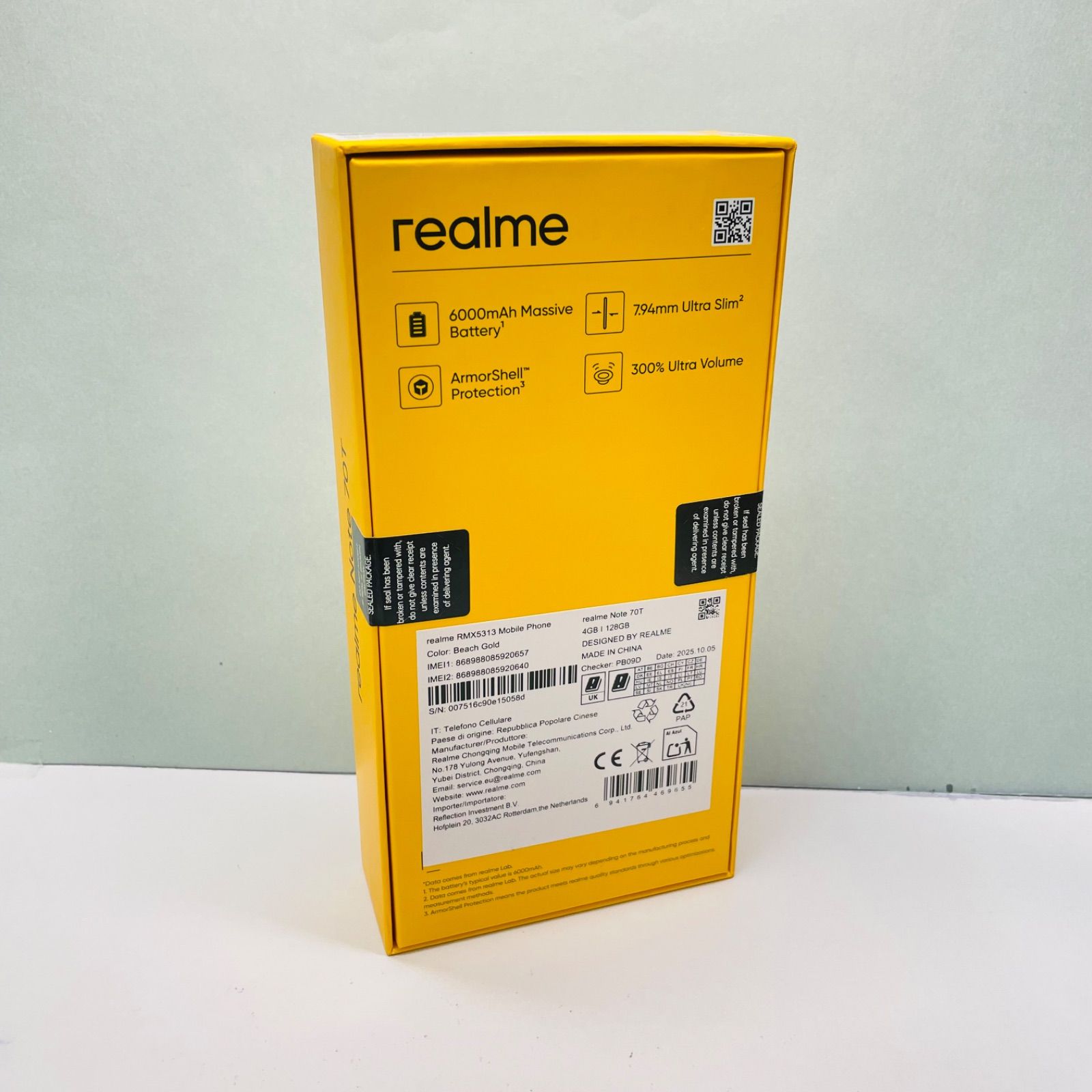 新品・未開封 realme Note 70T ゴールド RMX5313 4GB 128GB SIMフリー