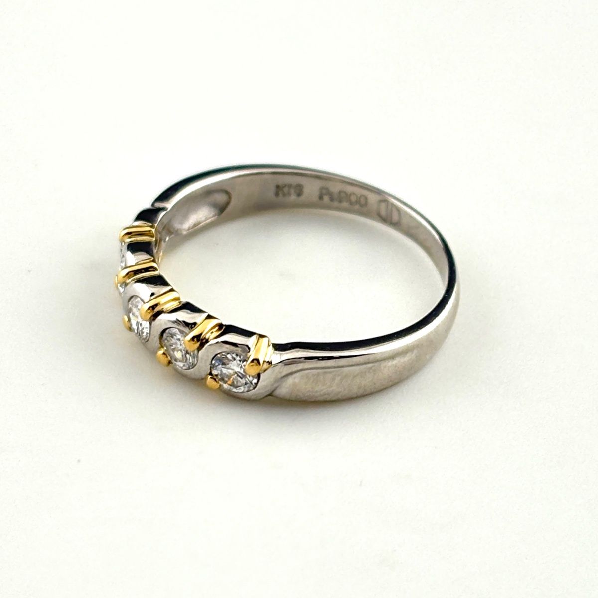 メレダイヤ デザインリング プラチナ YG イエローゴールド メレダイヤ
