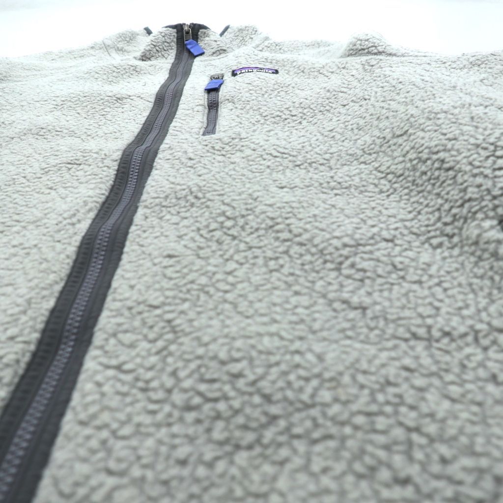  Patagonia レトロパイル フルジップ フリースジャケット 2 XL グレー 胸ポケット 22801 フリース トップス