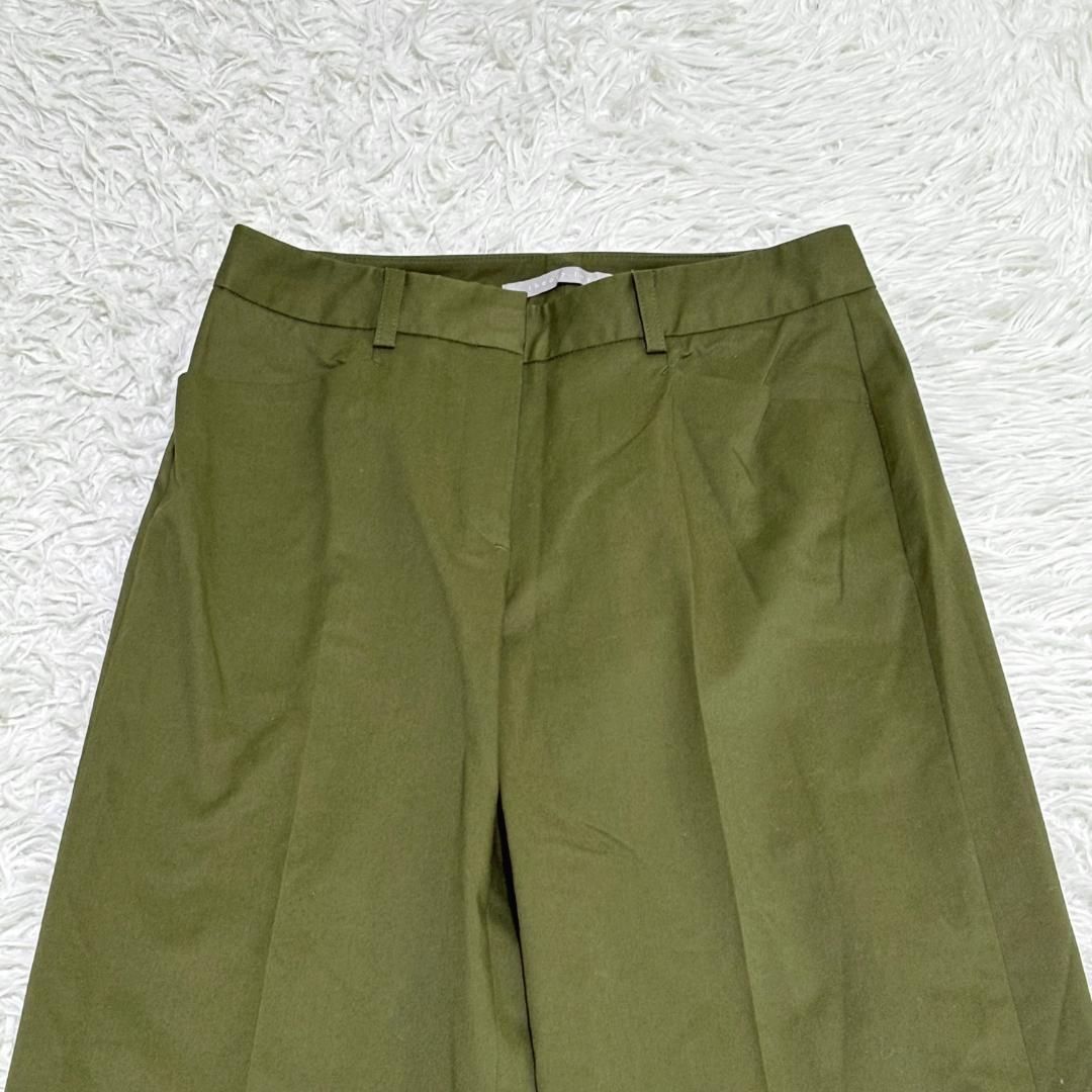 美品】 theory luxe ワイドスラックスパンツ 036 カーキ - メルカリ