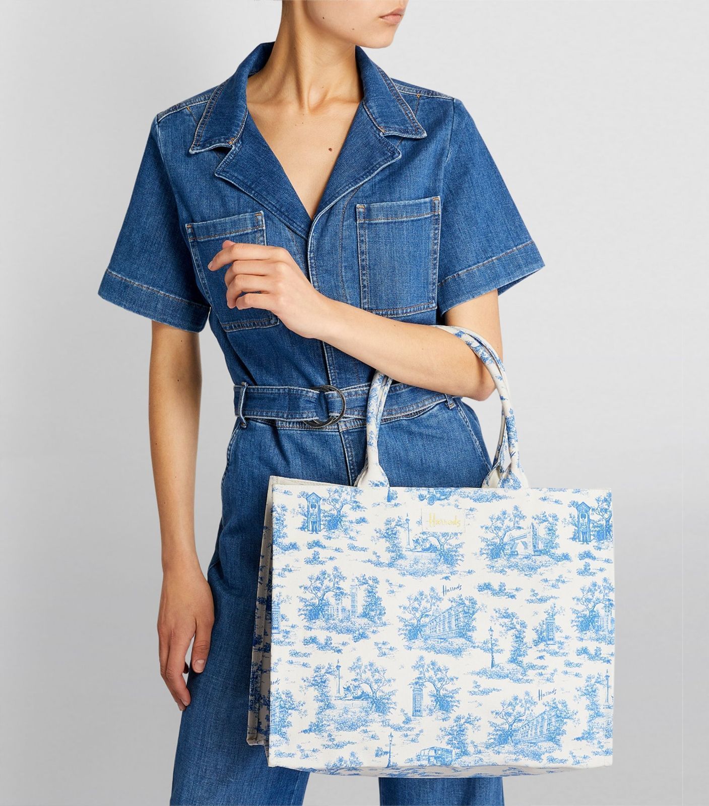 新品 Harrods ハロッズ トワルドジュイ トートバッグ コットン 