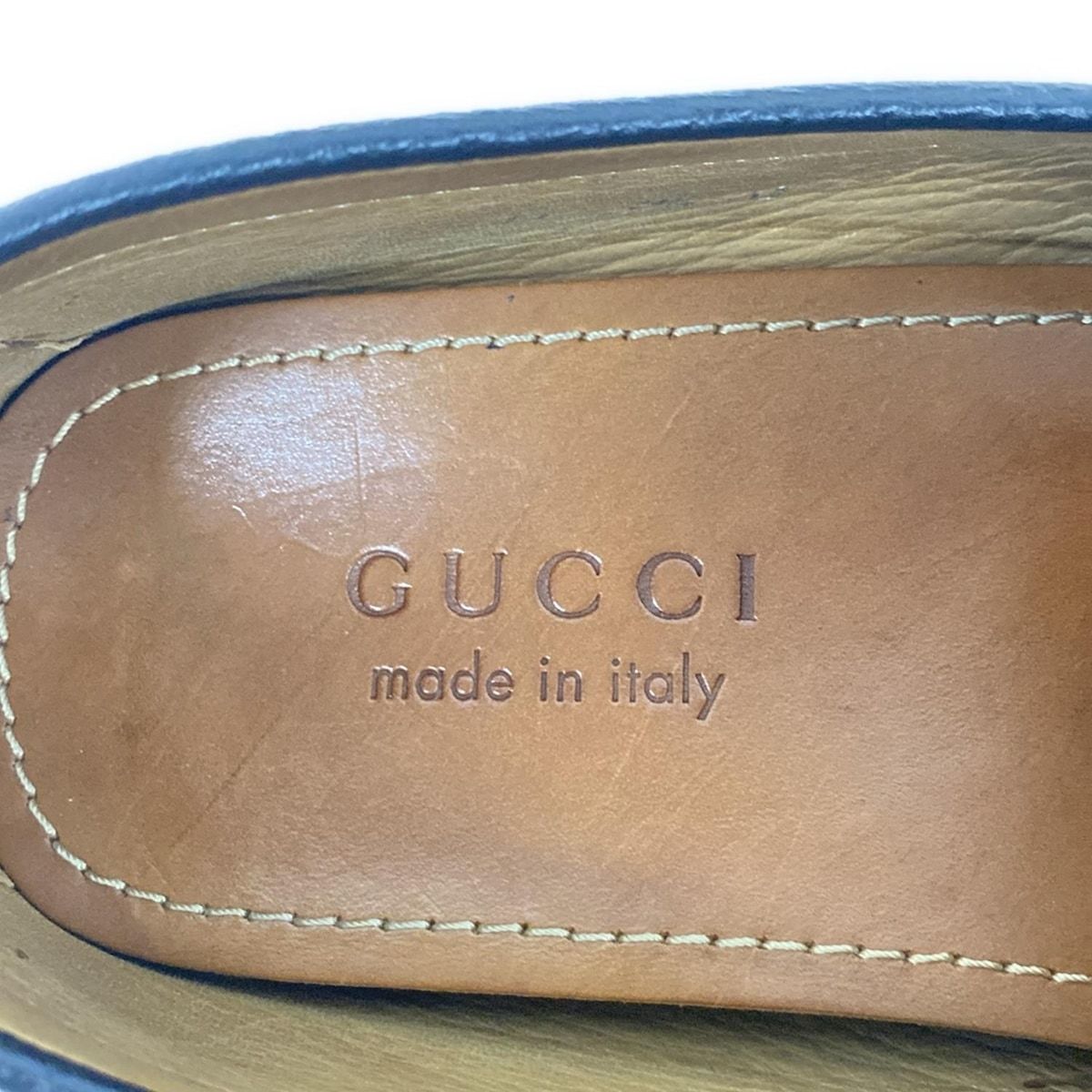 GUCCI(グッチ) ドライビングシューズ 8 1/2 G メンズ - 黒 ホース