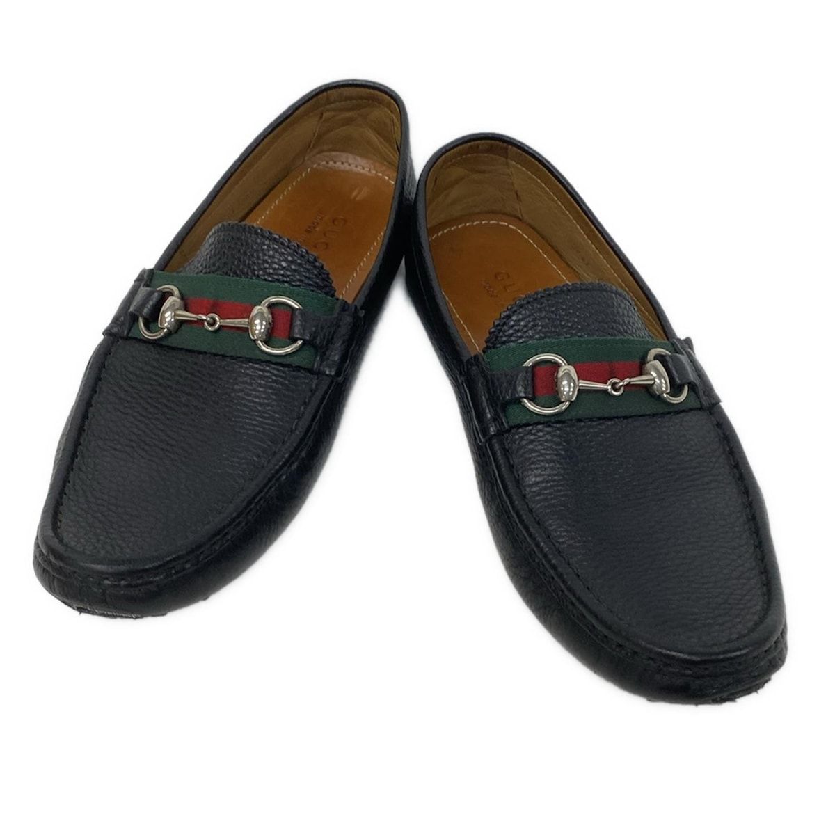 GUCCI(グッチ) ドライビングシューズ 8 1/2 G メンズ - 黒 ホース