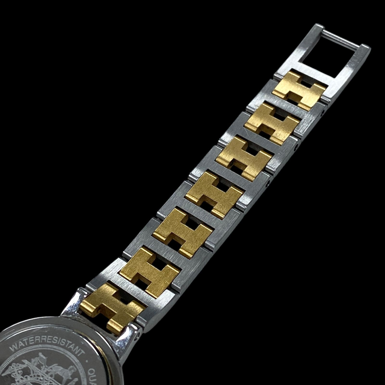 稼働品 美品 HERMES エルメス クリッパー デイト Hベルト コンビ