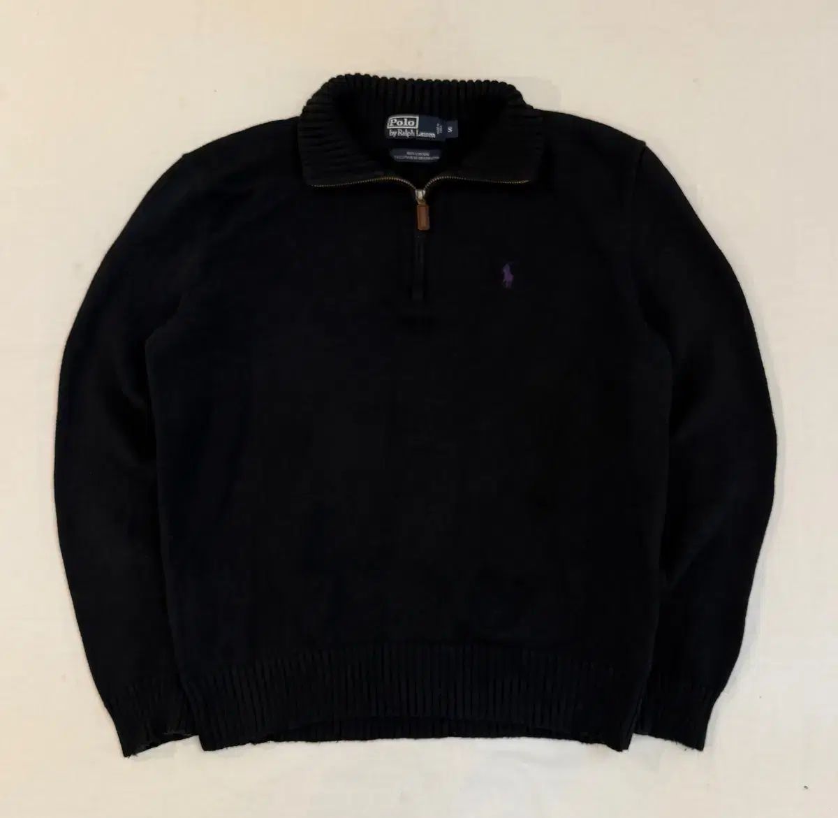 ポロ ラルフローレン ハーフジップ コットン ニット ブラック - メルカリ