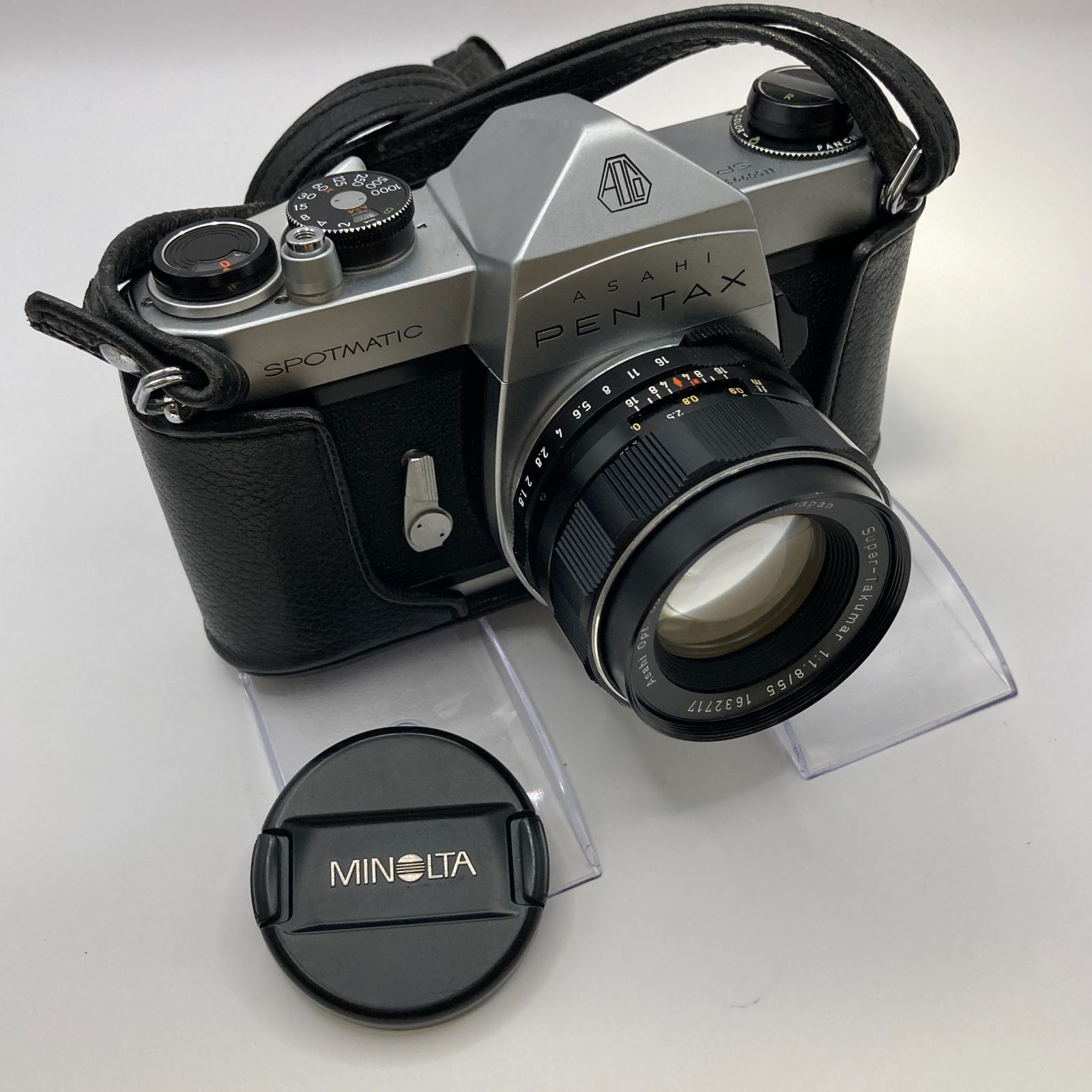 動作確認済】PENTAX SP / Super-Takumar 55mm f1.8 / 純正ハーフケース