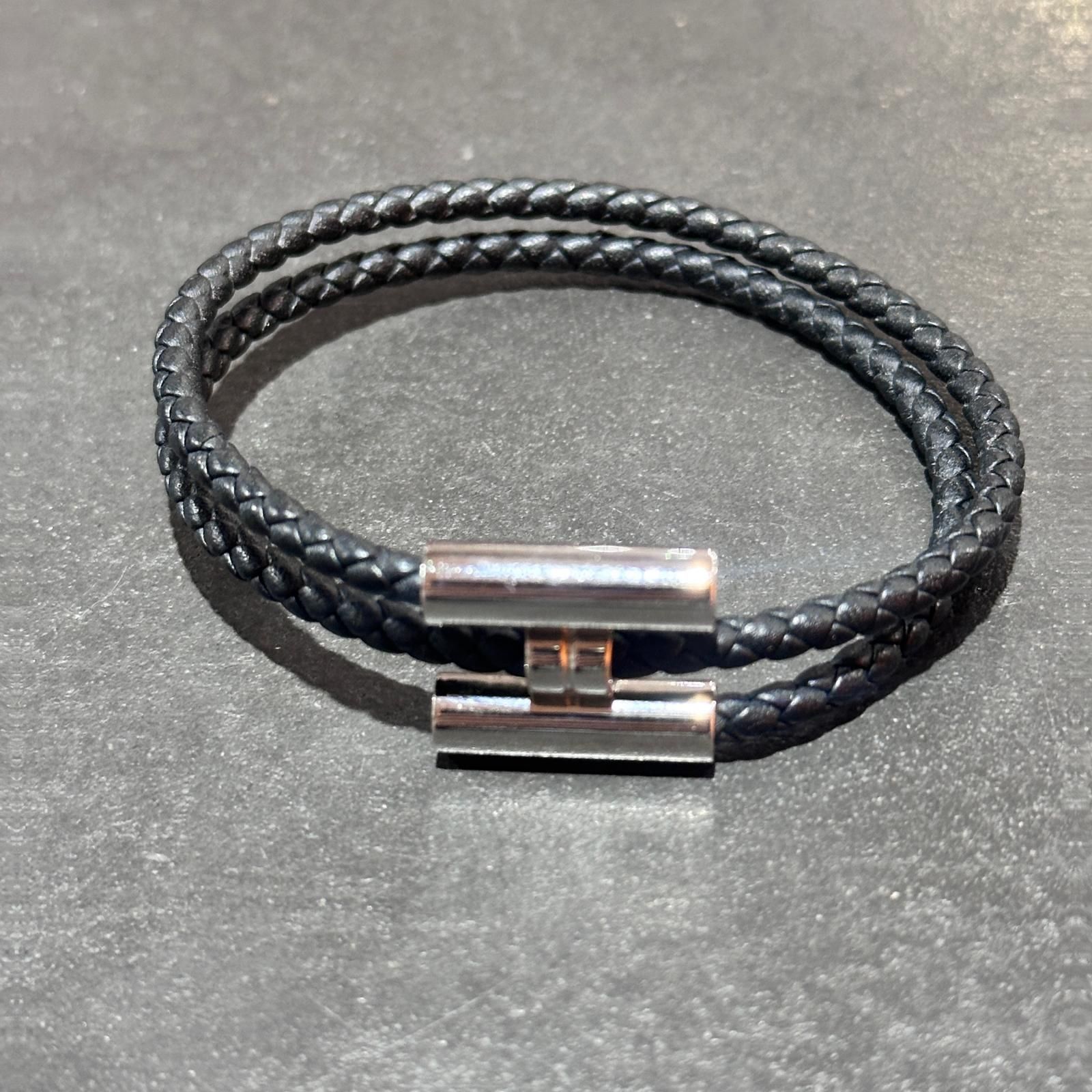 新品未使用 HERMES エルメス レザーブレスレット エルメス レザーブレスレット スタッズ ミニドックブレスレット