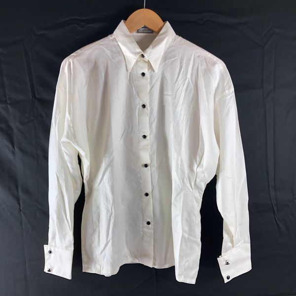 ジャンニ ヴェルサーチ / シルク 比翼シャツブラウス アイボリー