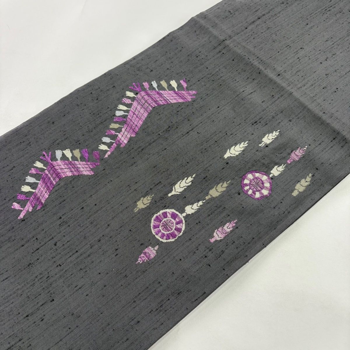 専用帯4630 ●青山みとも 幻の貝紫 高級 正絹 紬 松葉仕立て 名古屋帯 帯131 ○青山みとも 幻の貝紫 高級 正絹 名古屋仕立て 名古屋帯 専用帯