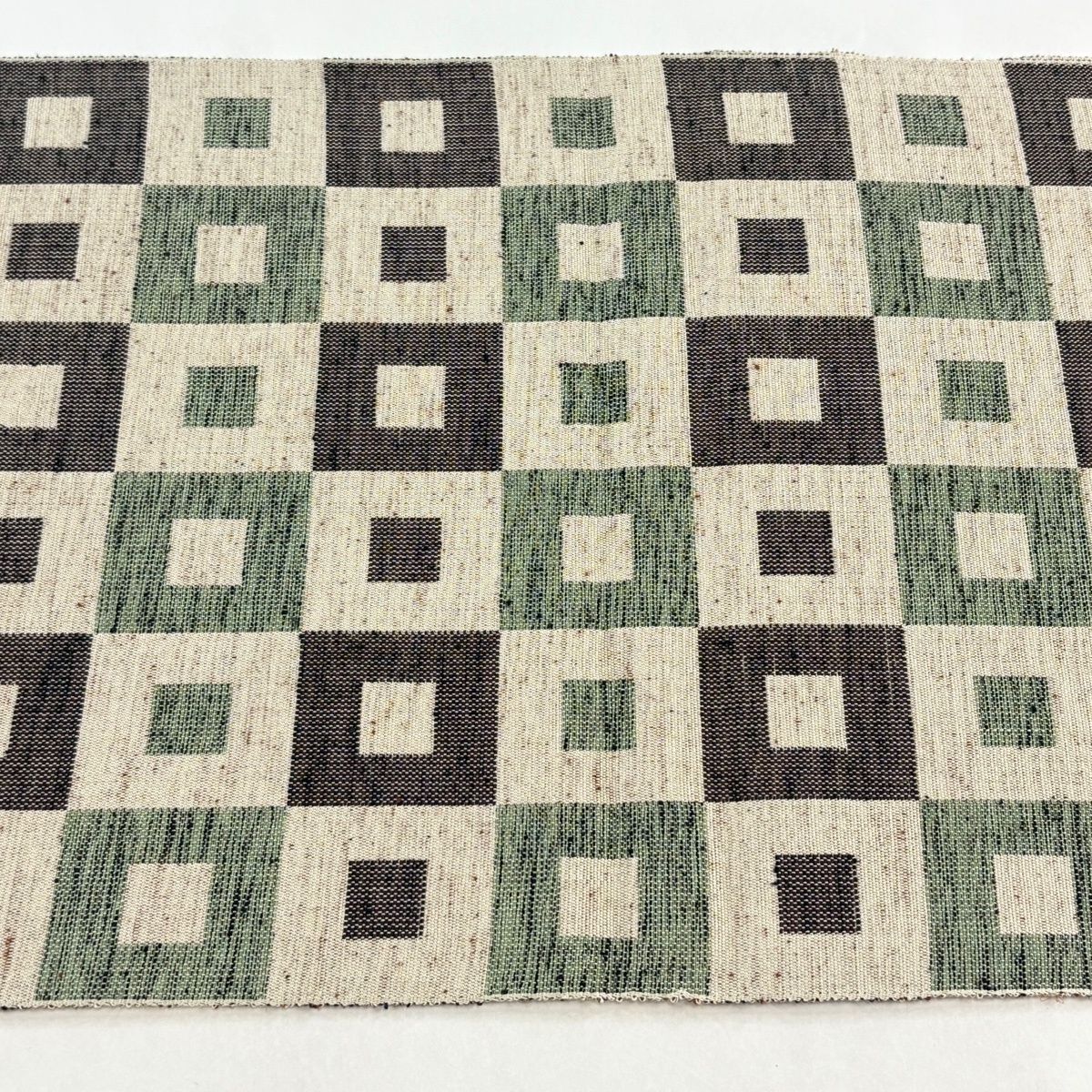 美品】 名古屋帯 名品 松葉仕立て 八寸名古屋帯 幾何学 ベージュ 正絹