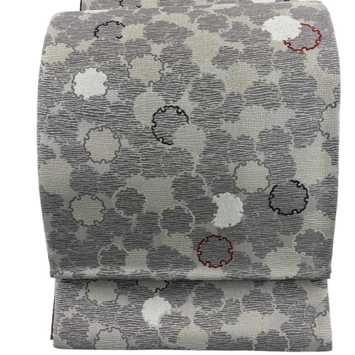 美品】 袋帯 名品 証紙 雪輪 銀糸 灰紫 六通 正絹 【中古】 - メルカリ