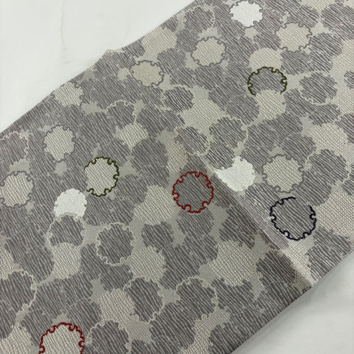 美品】 袋帯 名品 証紙 雪輪 銀糸 灰紫 六通 正絹 【中古】 - メルカリ
