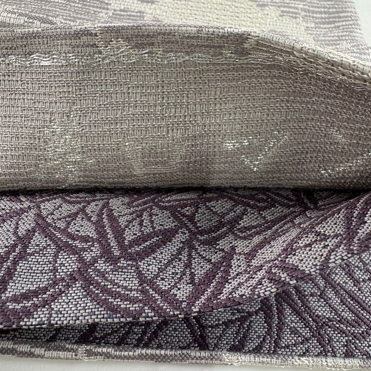 美品】 袋帯 名品 証紙 雪輪 銀糸 灰紫 六通 正絹 【中古】 - メルカリ