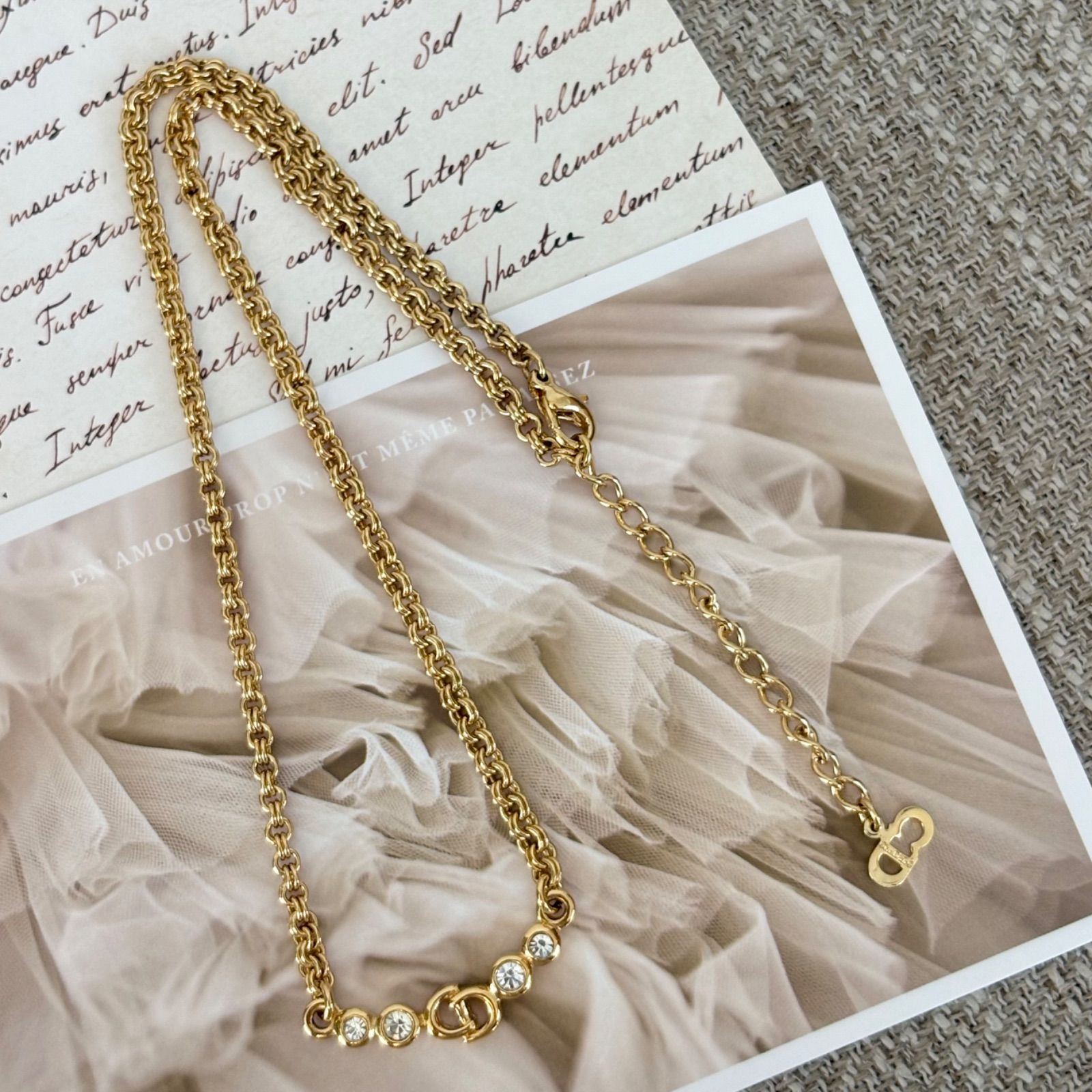 極美品】【箱付き】クリスチャンディオール ネックレス CDロゴ GP